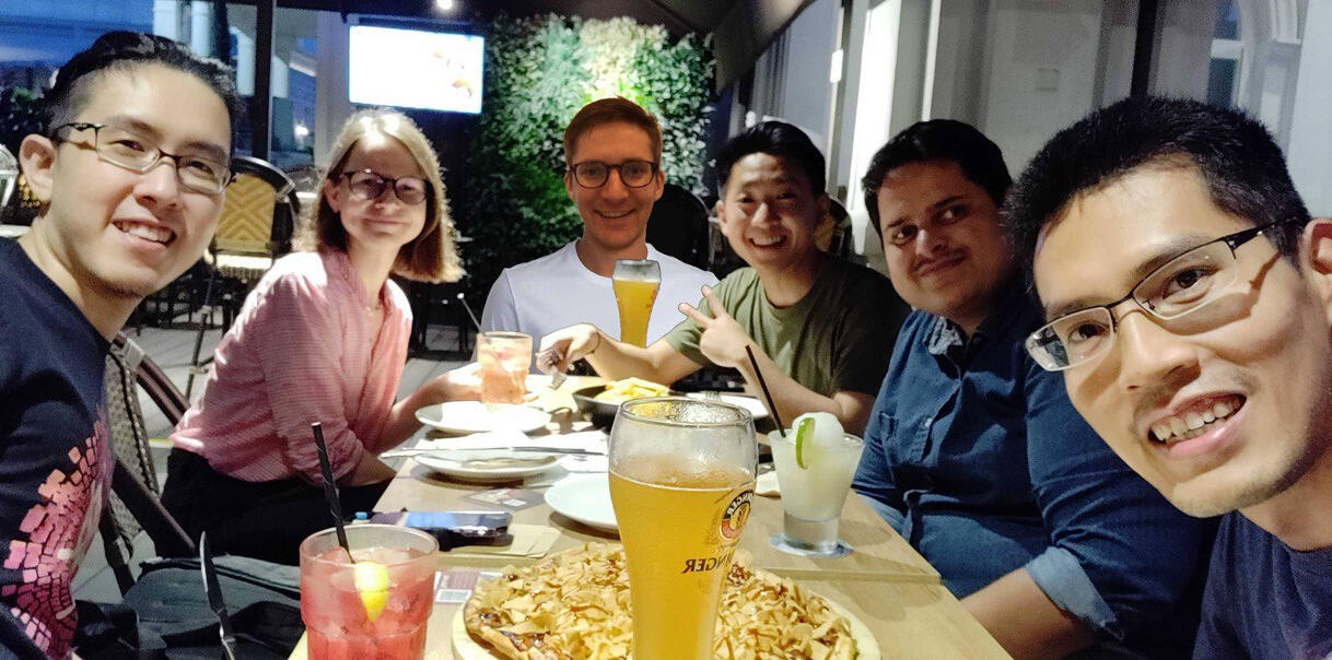 The Platform Engineering team of StashAway at a rare team dinner (it was during the height of the COVID pandemic).